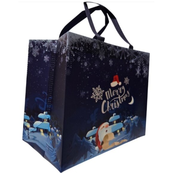 4 Pcs. Christmas-Themed 1 Large Gift Bag & 3 Plastic Cups Gift Set - NEW - Picture 9 of 16